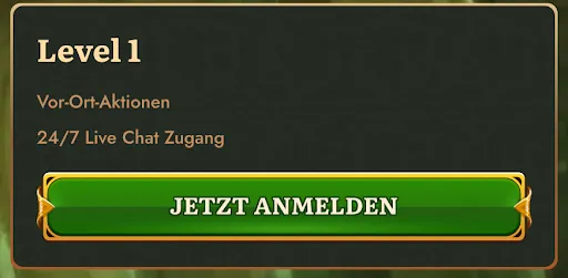WildRobin Mitgliedsstufe Level 1: Vor-Ort-Aktionen & 24/7 Live-Chat-Zugang